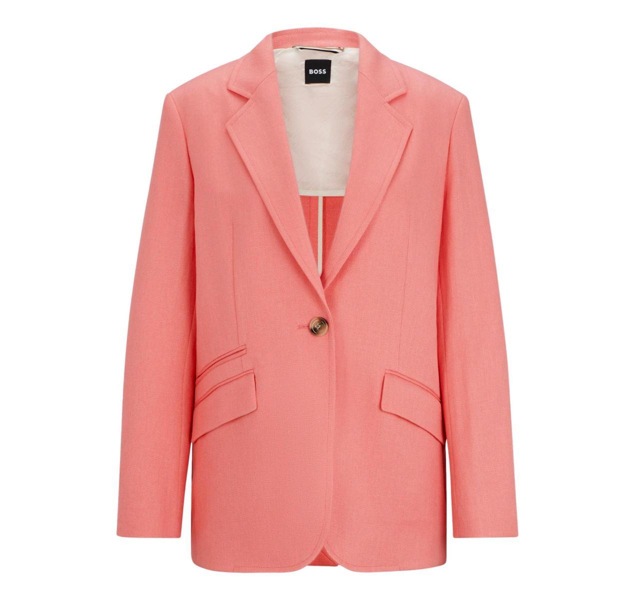 BOSS Giacca Donna Over Relaxed Fit In Twill Di Misto Lino JOPETA 50512882 Colore Orange Light-Multicolore