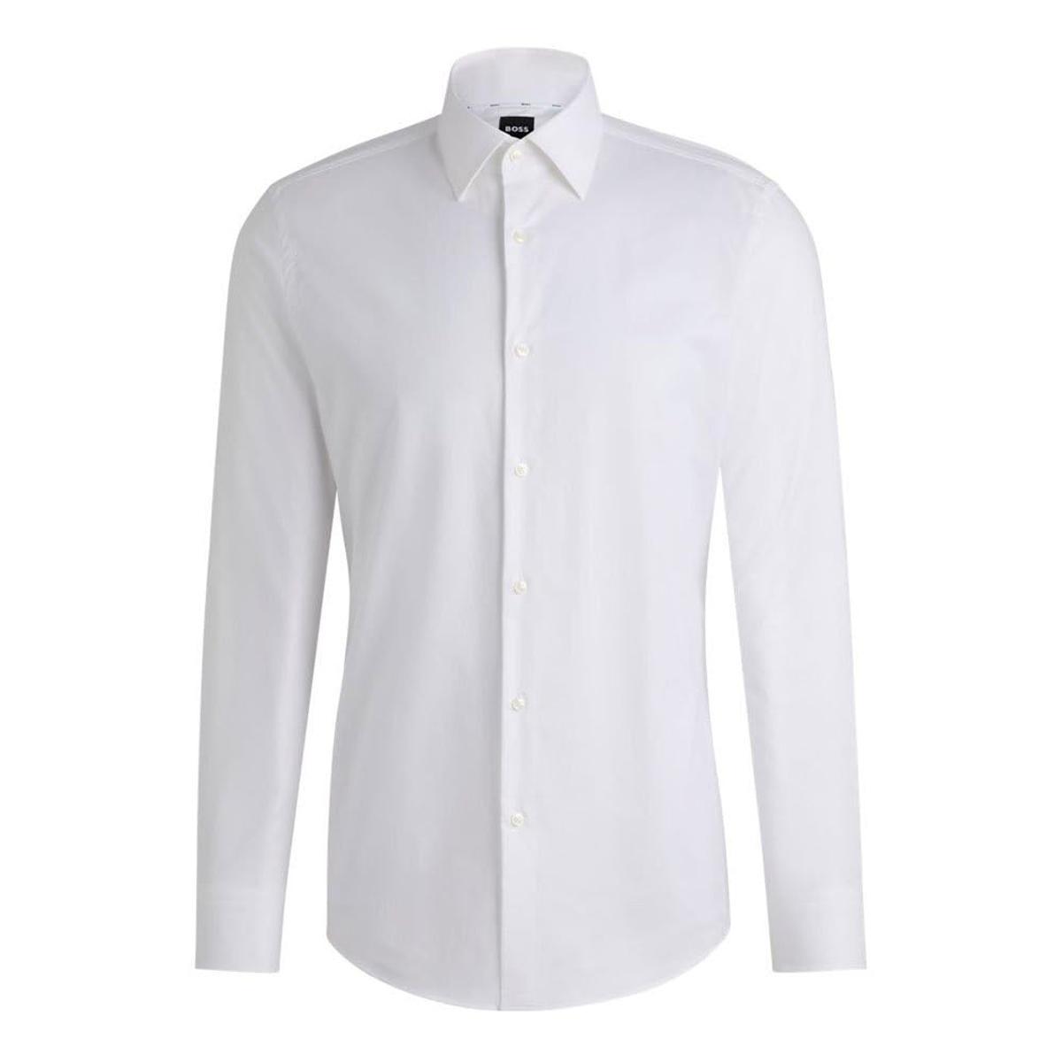 BOSS Camicia Uomo Slim Fit Tessuto Lavorato H-Hank-Kent 50512899 Colore Bianco