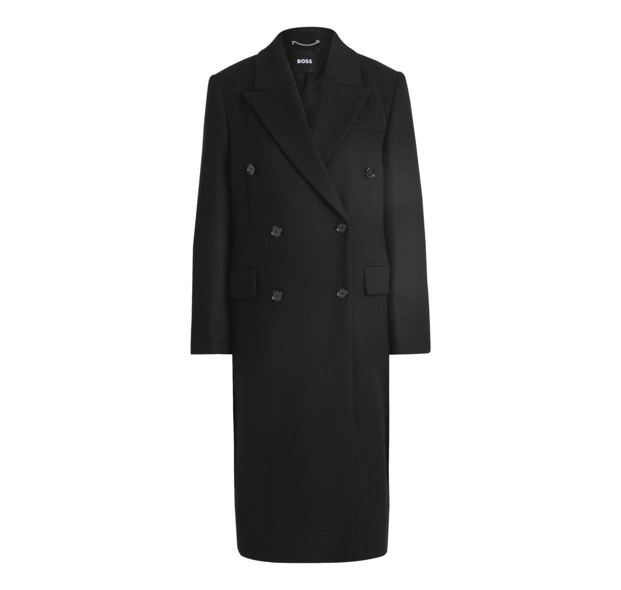 BOSS Cappotto Donna Lungo In Twill Con Chiusura Doppio Petto Callaf 50524975 Colore Nero