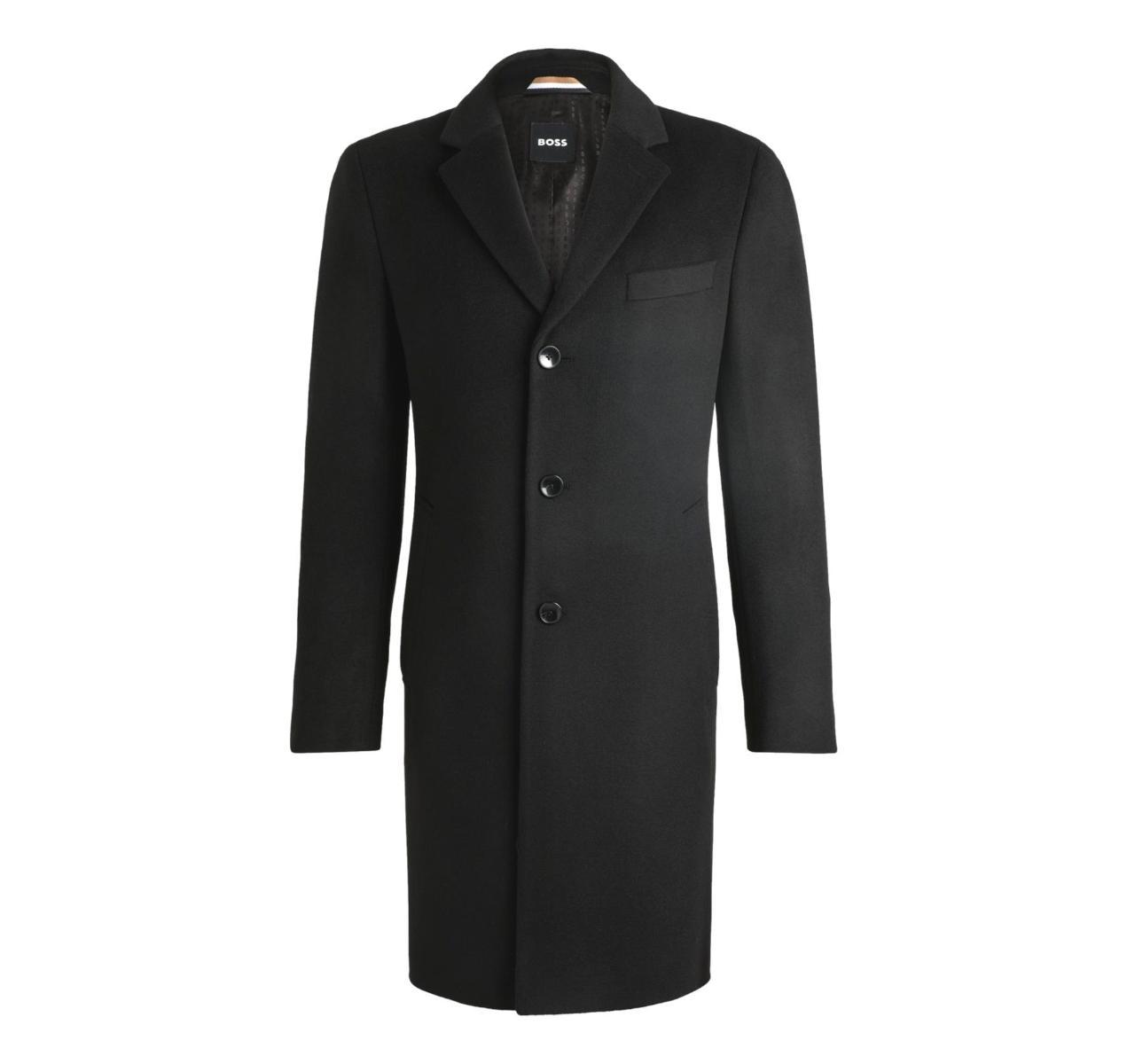 BOSS Cappotto Uomo Slim Fit in Lana vergine e Cashmere Modello H-Hyde-244 50525739 Colore Nero