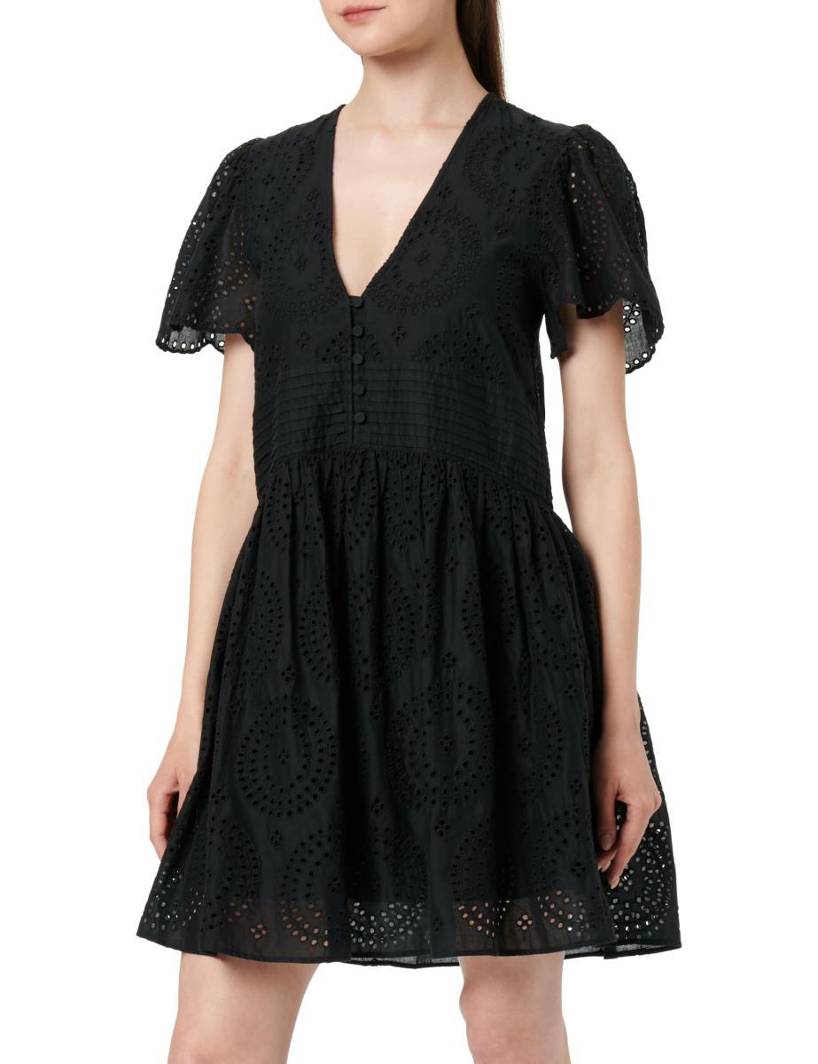 BOSS Vestito Donna In Pizzo Di Cotone Con Dettagli Plissettati Modello C Debrody 50538362 Colore Nero