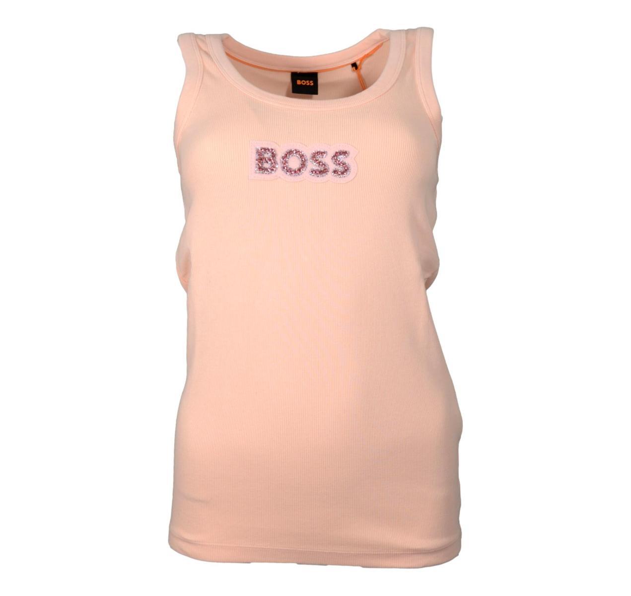 BOSS Canotta Donna In Cotone Elasticizzato A Coste C Ematite 50536985 Colore Rosa