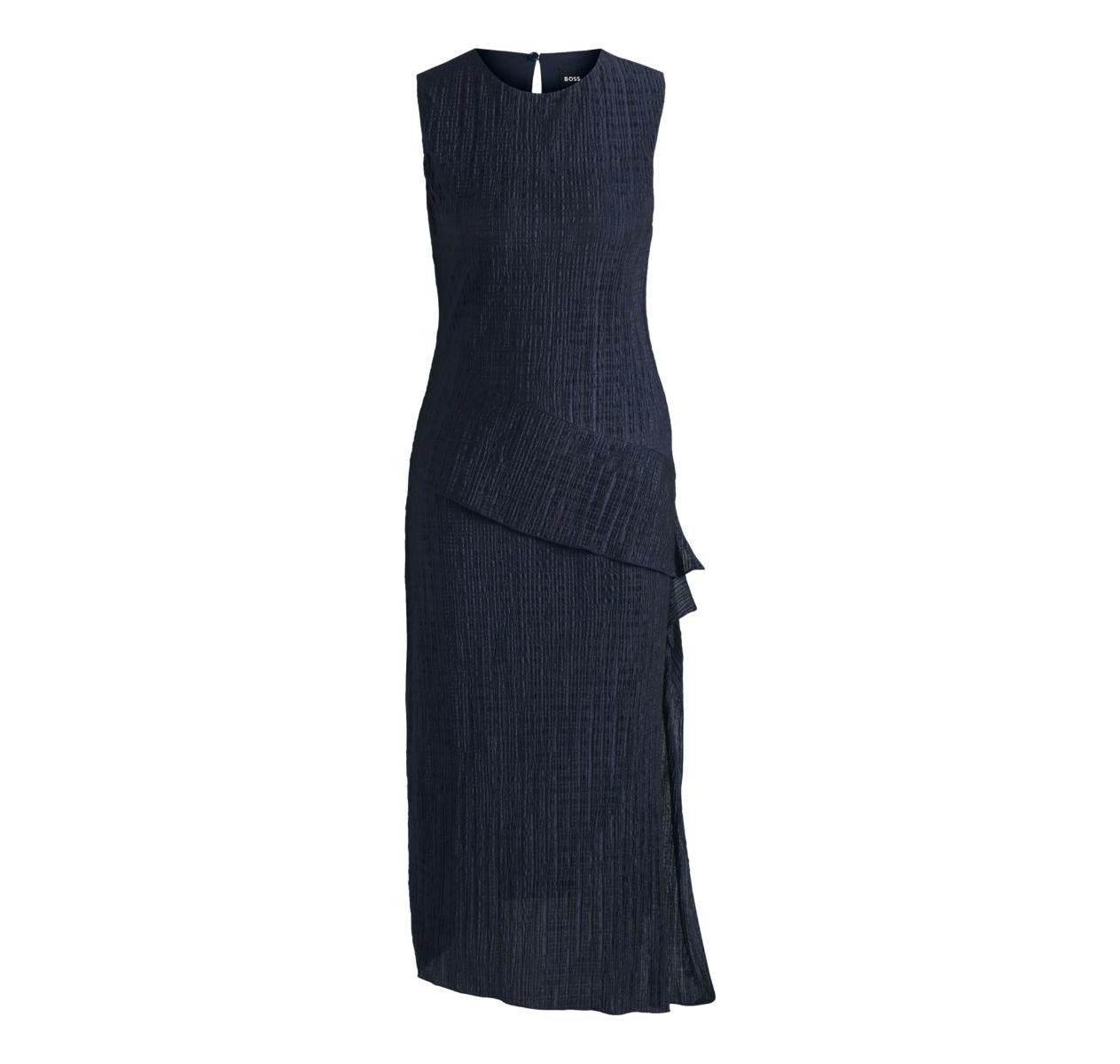 BOSS Abito Donna Plisse Con Effetto a Strati Elanno 50540848 Colore Blu Scuro-Blu