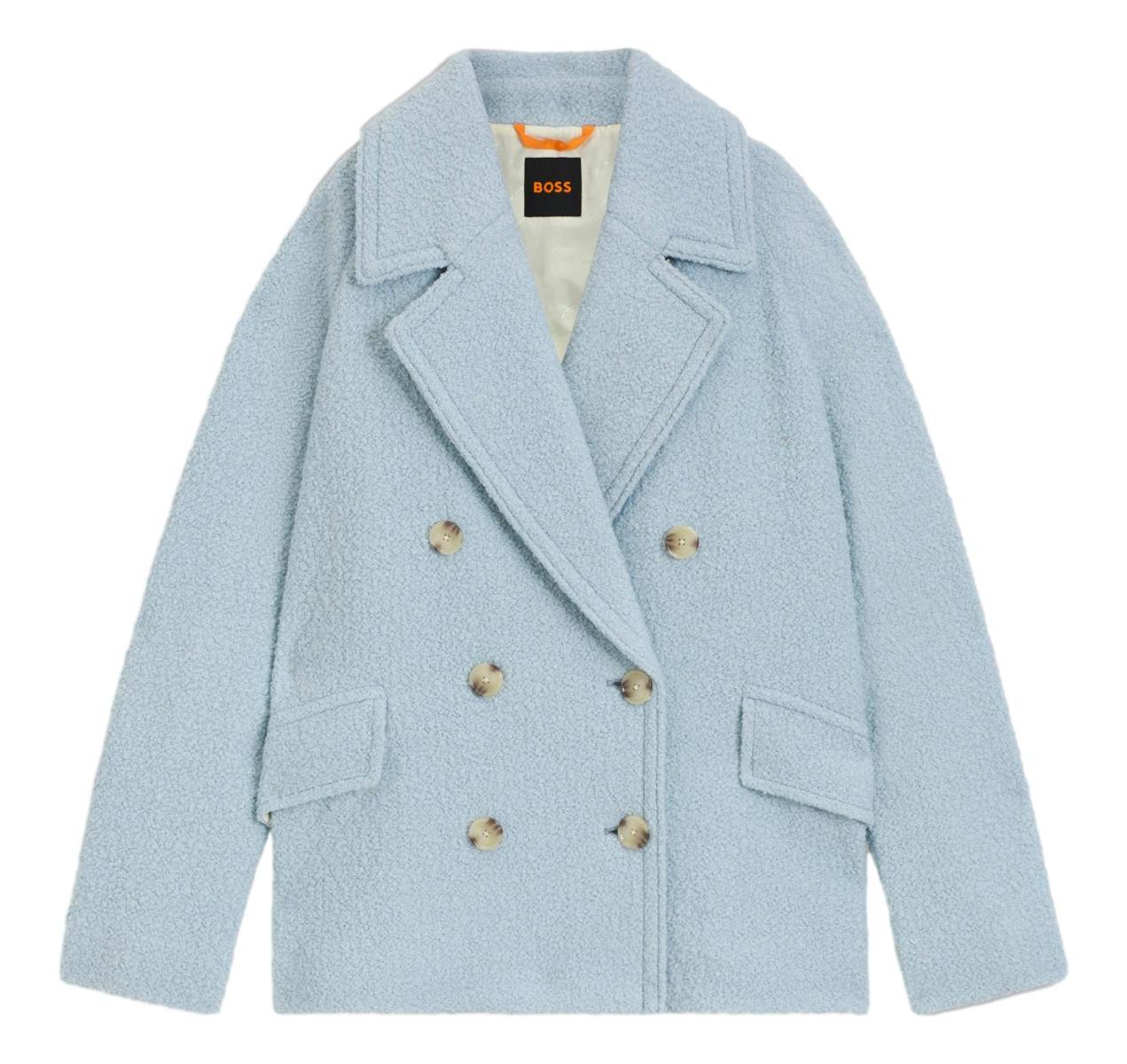 BOSS Cappotto Donna Caban Con Linea Squadrata e Lavorazione Boucle C Cabani 50548664 Colore Celeste-Multicolore