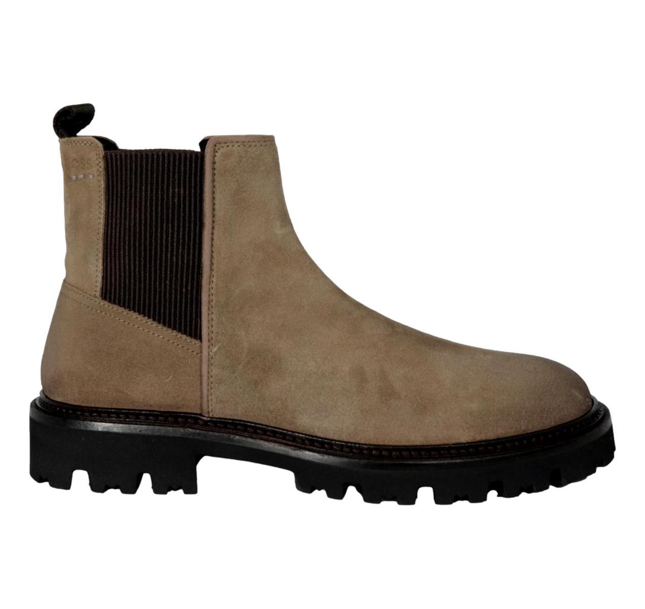 BOSS Stivaletti Chelsea Uomo in Pelle Scamosciata con Dettaglio 50552572-Multicolore