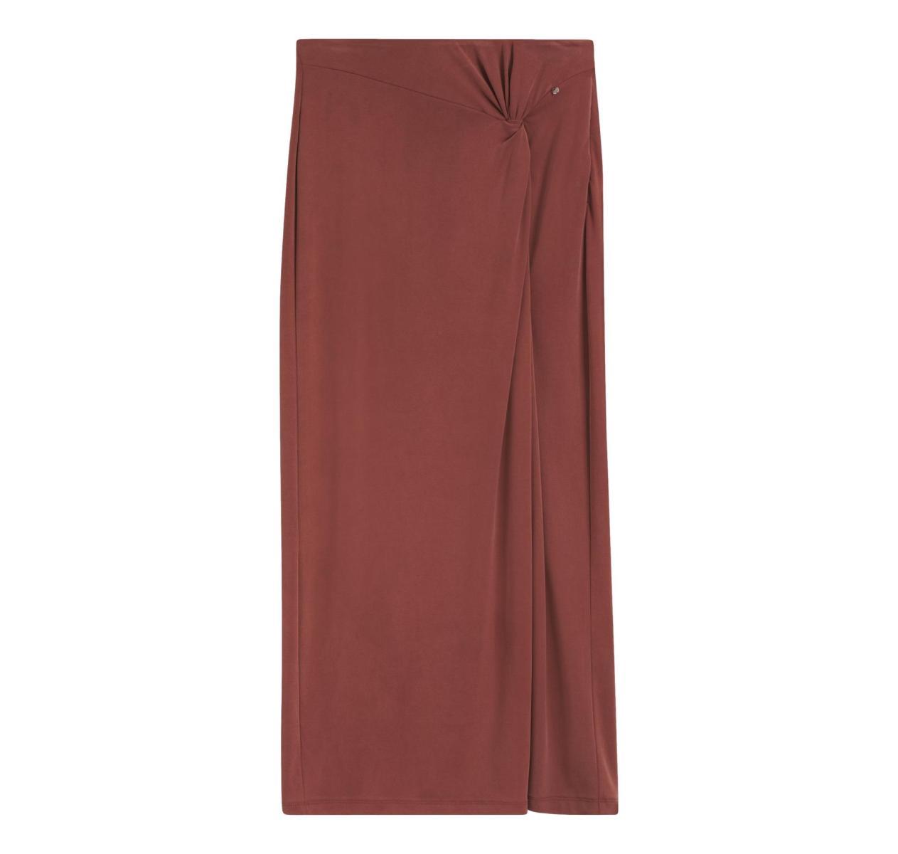 BOSS Gonna Donna Lunga In Jersey Con Dettaglio Drappeggiato Twist C Enature 50558795 Colore Rosso Mattone