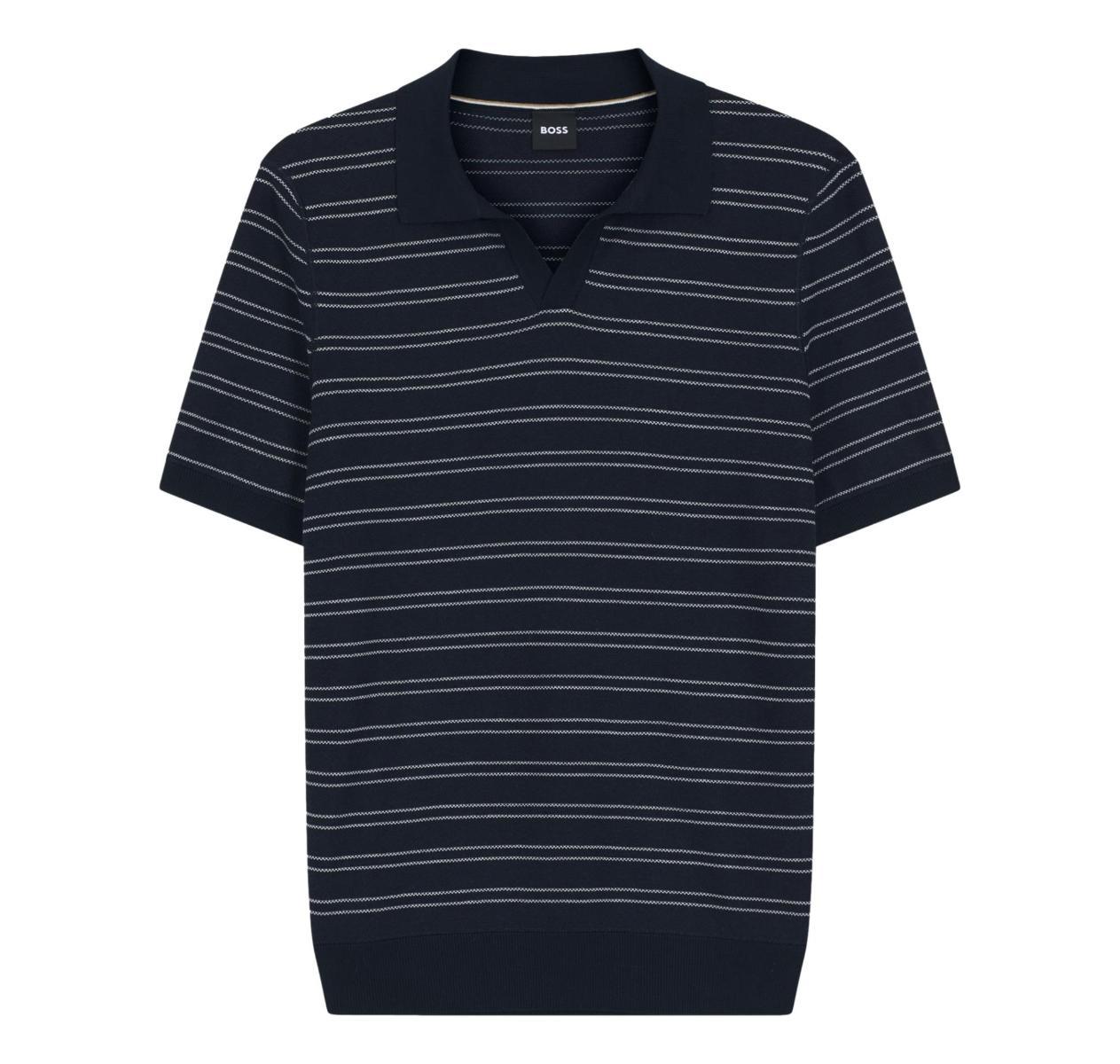 BOSS Maglia Uomo A Righe Orizzontali In Misto Cotone H Narciso 50560483 Colore Blu Scuro