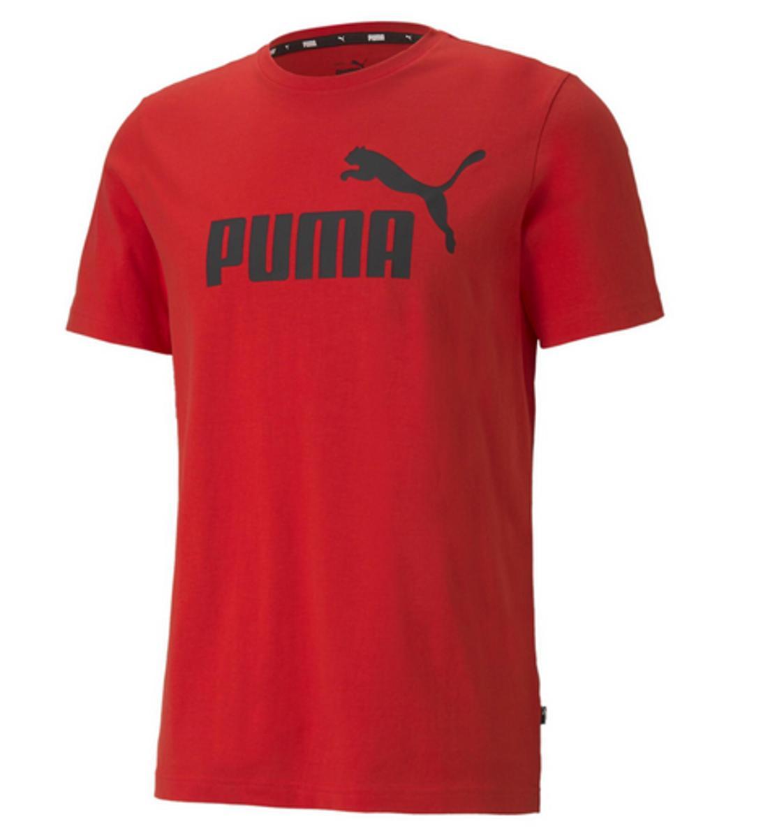Puma Ess No. 1 Logo Tee Magliette Unisex - Adulto (Pacco da 1)-Rosso