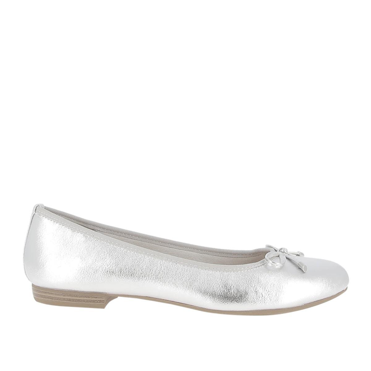 MARCO TOZZI Women's 2-22137-42 Ballet Flat-Argento