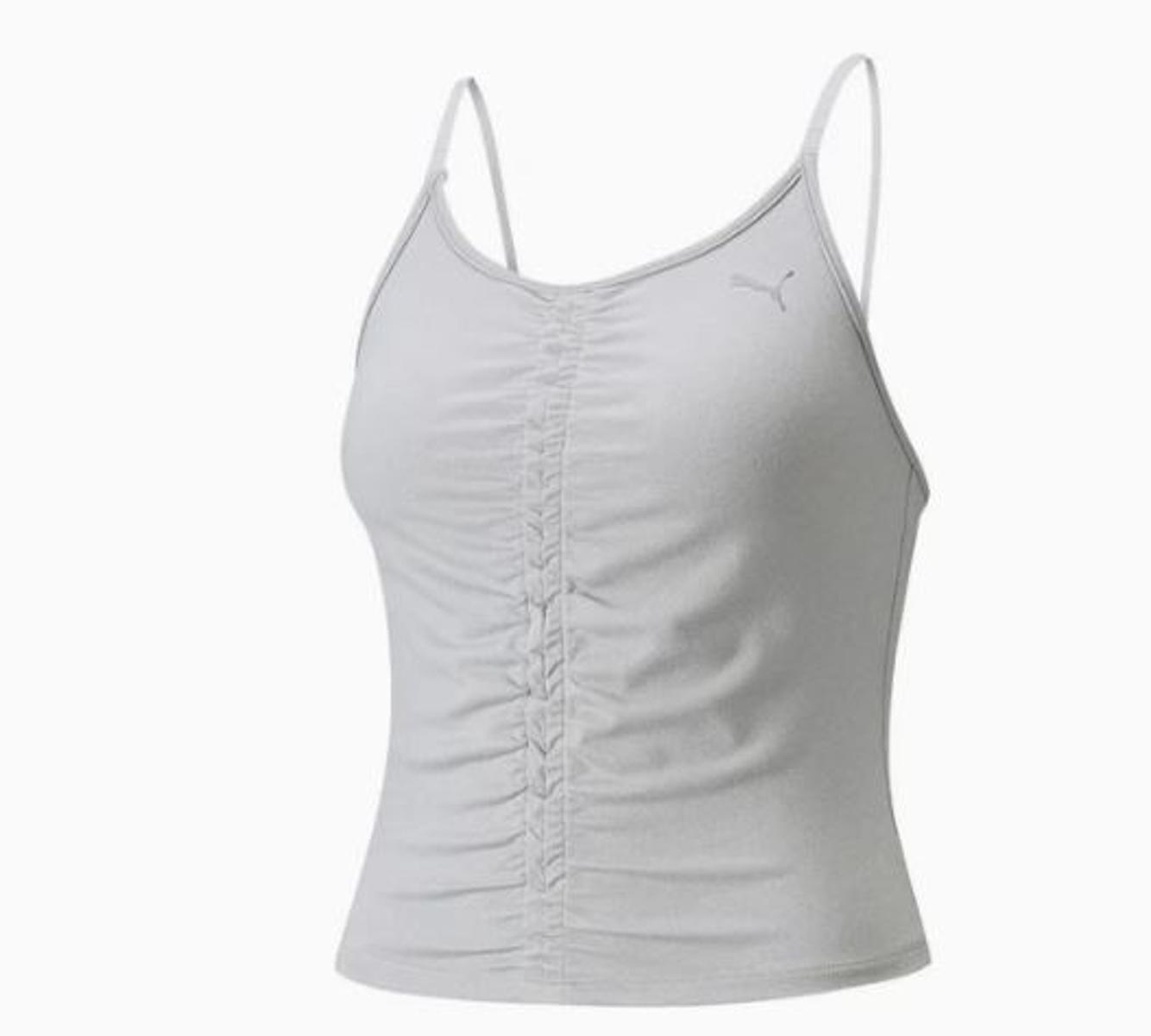 PUMA Studio Foundation Ruched Tank Top Donna-Grigio