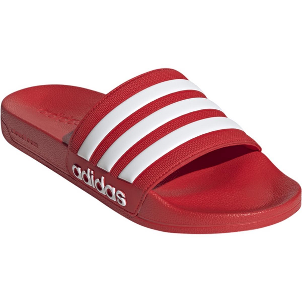 adidas Unisex Adilette Doccia Sandali da Bagno-ROSSO/BIANCO