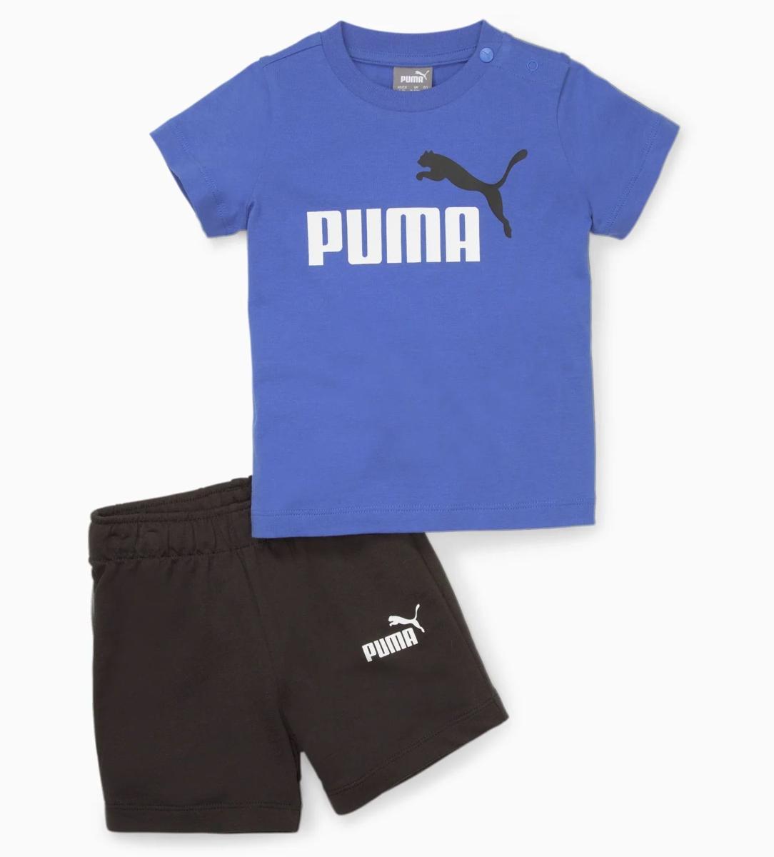 Puma Minicats Tee & Shorts Set Tuta da Pista Unisex - Bambini e Ragazzi-Blu