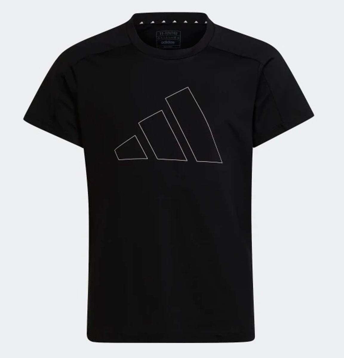 adidas Essentials Aeroready Regular-Fit Logo Tee Maglietta Bambine e Ragazze-Nero
