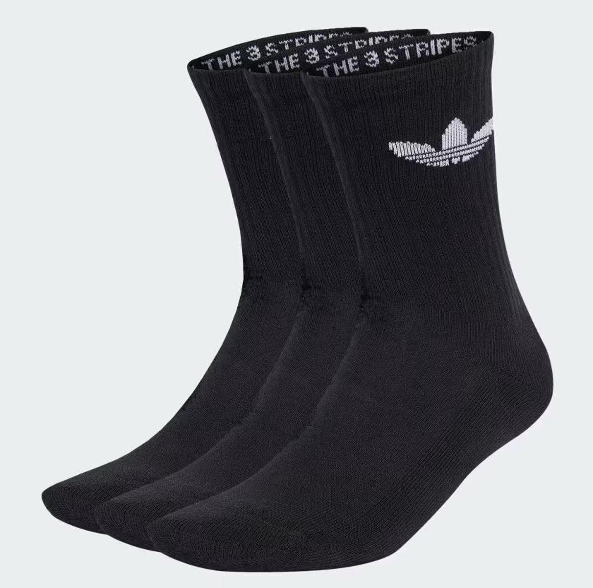 adidas Tre Crw Sck 3pp Calzini Unisex - Adulto (Pacco da 1)-Nero