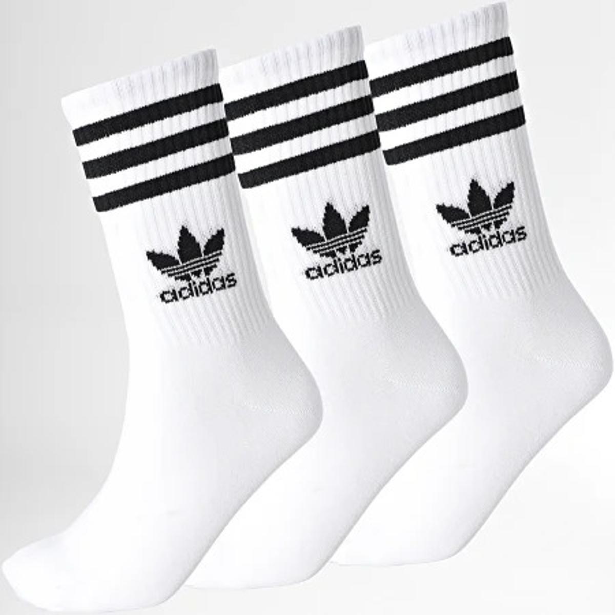 adidas Mid Cut Crw Sck Calze Unisex - Adulto (Pacco da 1)-Bianco