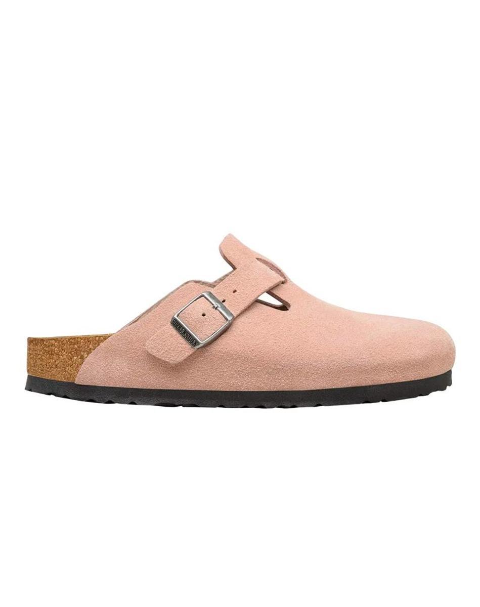 SABOT BOSTON IN PELLE SCAMOSCIATA - PINK CLAY-Multicolore