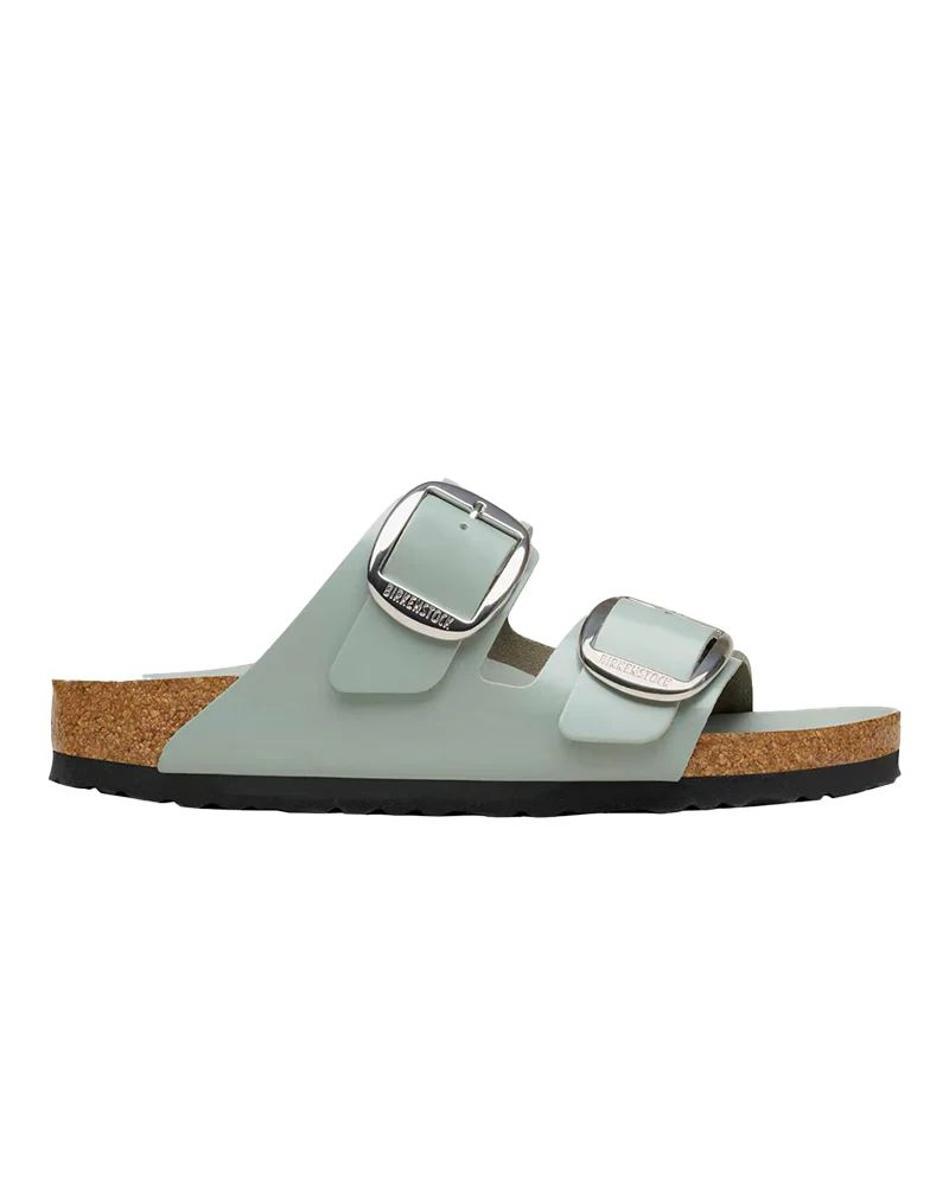 SANDALO ARIZONA IN PELLE CON FIBBIA GRANDE - PURE SAGE-Verde