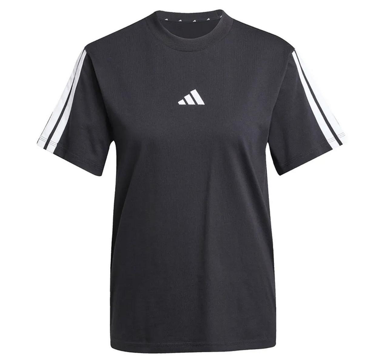 adidas Essentials 3-Stripes Sleeve Cotton T-Shirt T-Shirt Donna-Nero