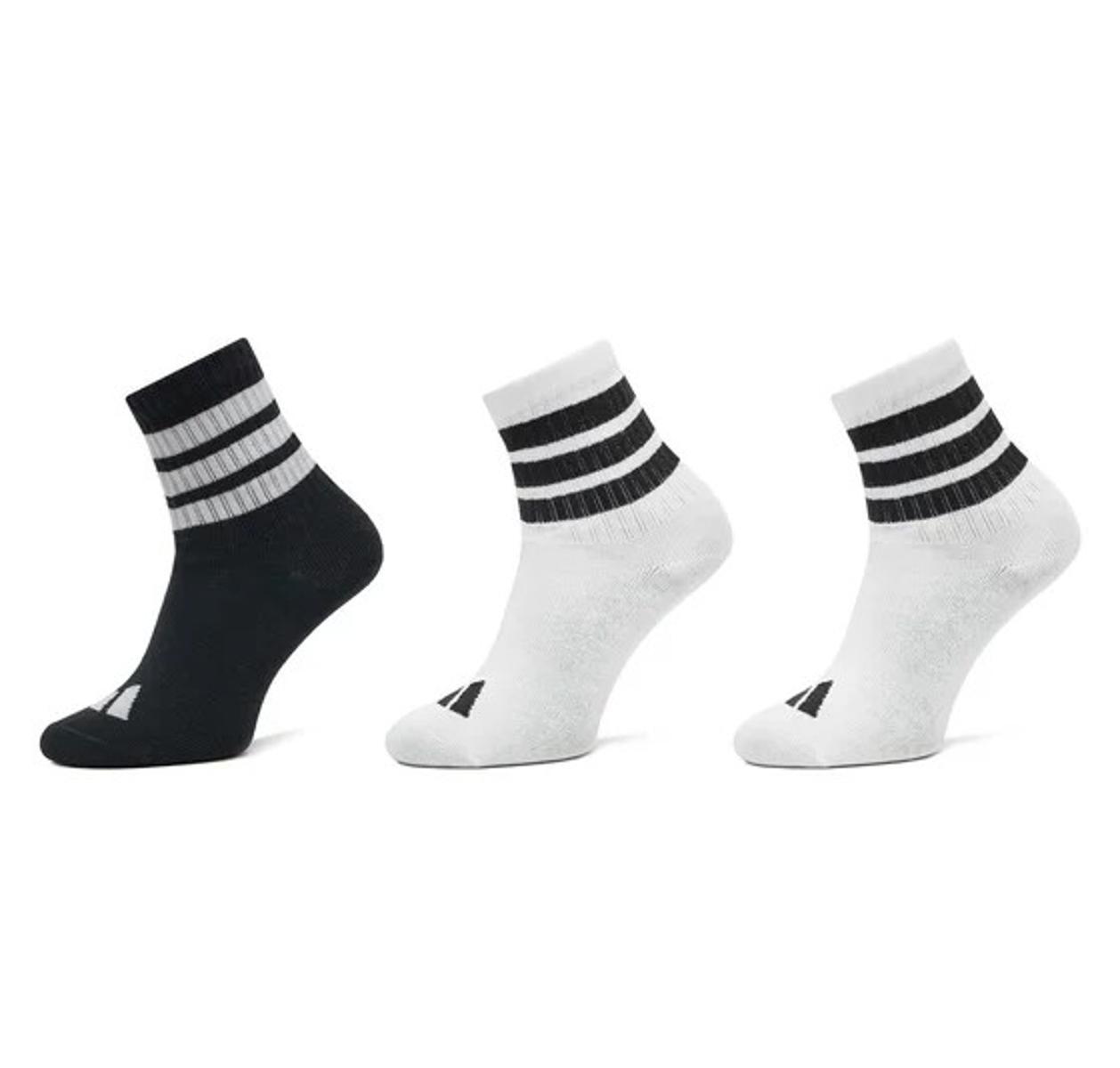 adidas Kids Calze Ribbed Junior (3 paia)-Bianco/Nero