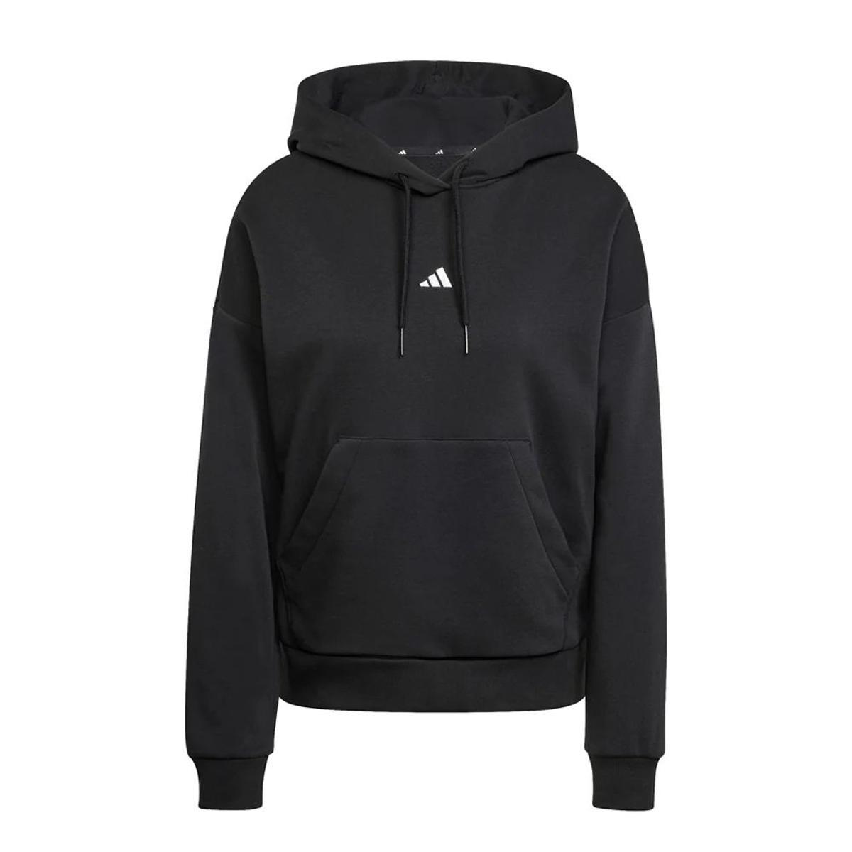 adidas Donna Essentials Small Logo Feel Cozy Hoodie-Nero