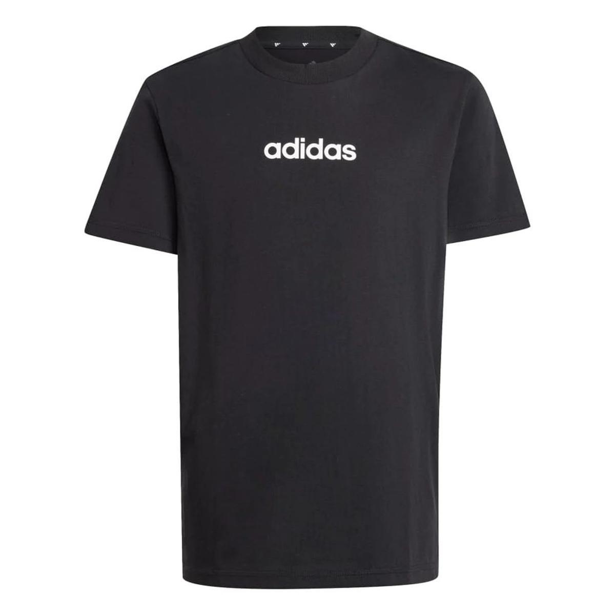 Adidas Essentials Linear Logo T-Shirt T-Shirt Unisex - Bambini e Ragazzi (Pacco da 1)-Nero