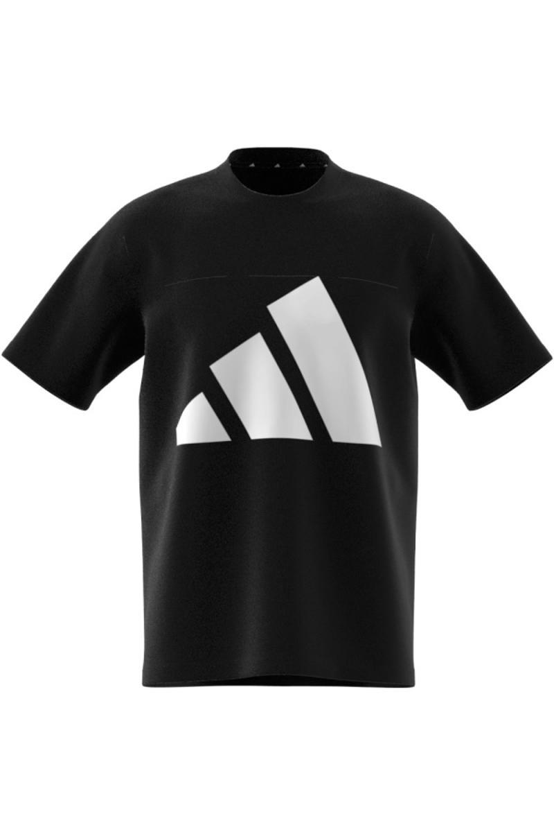 Adidas Uomo Essentials Big Logo Single Jersey Tee-Nero