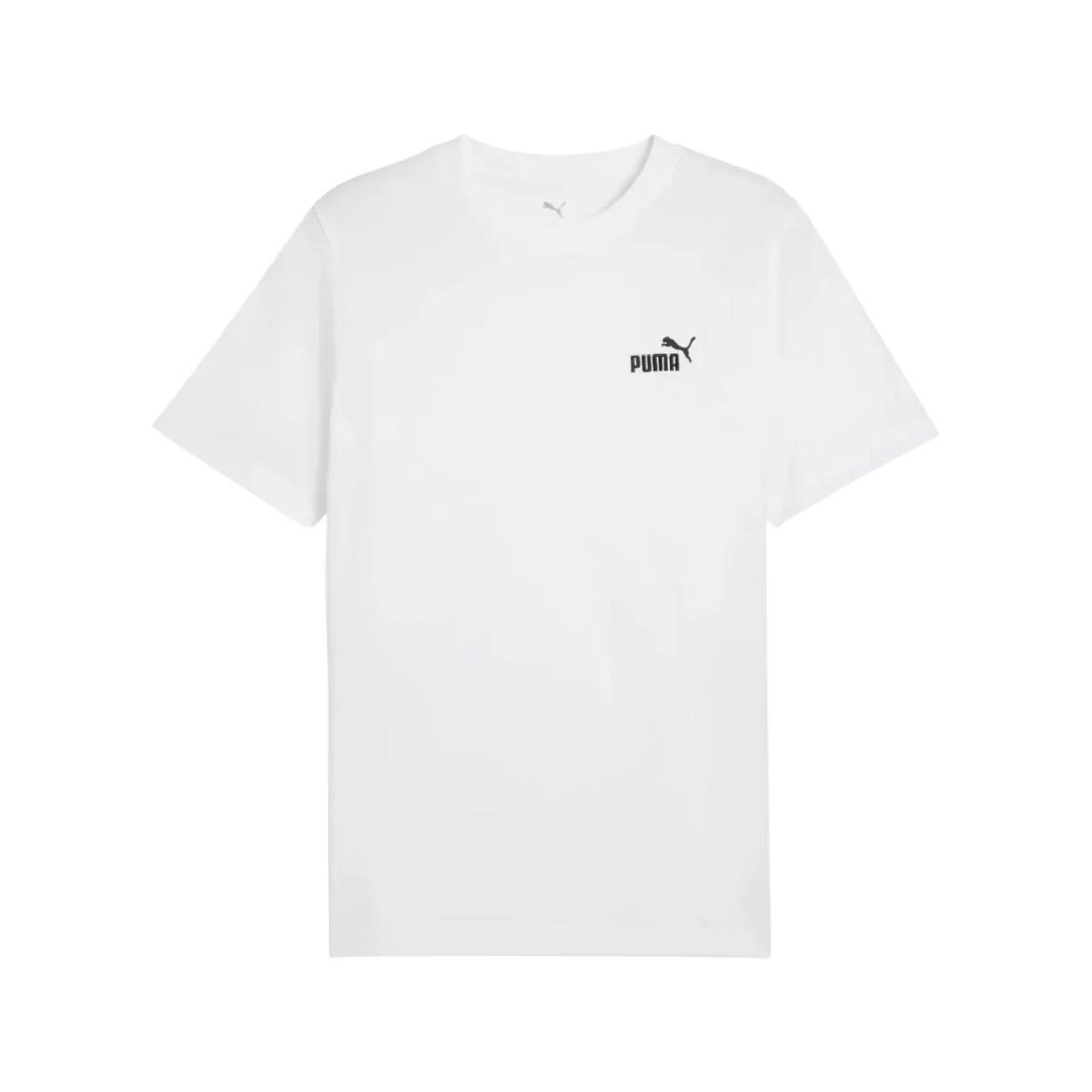 PUMA Ess Small No. 1 Logo Tee Magliette Unisex - Adulto (Pacco da 1)-Bianco