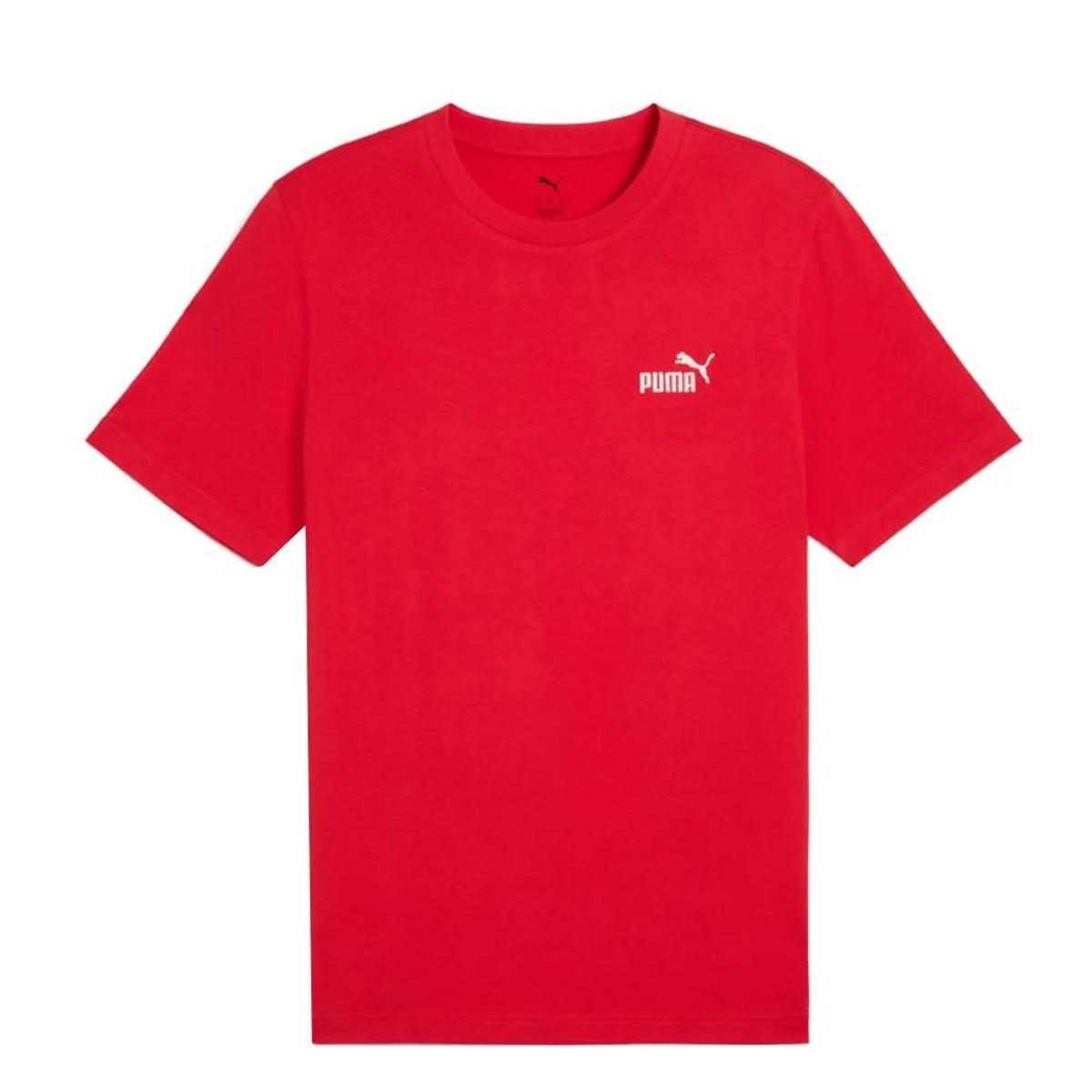 PUMA Ess Small No. 1 Logo Tee Magliette Unisex - Adulto (Pacco da 1)-Rosso