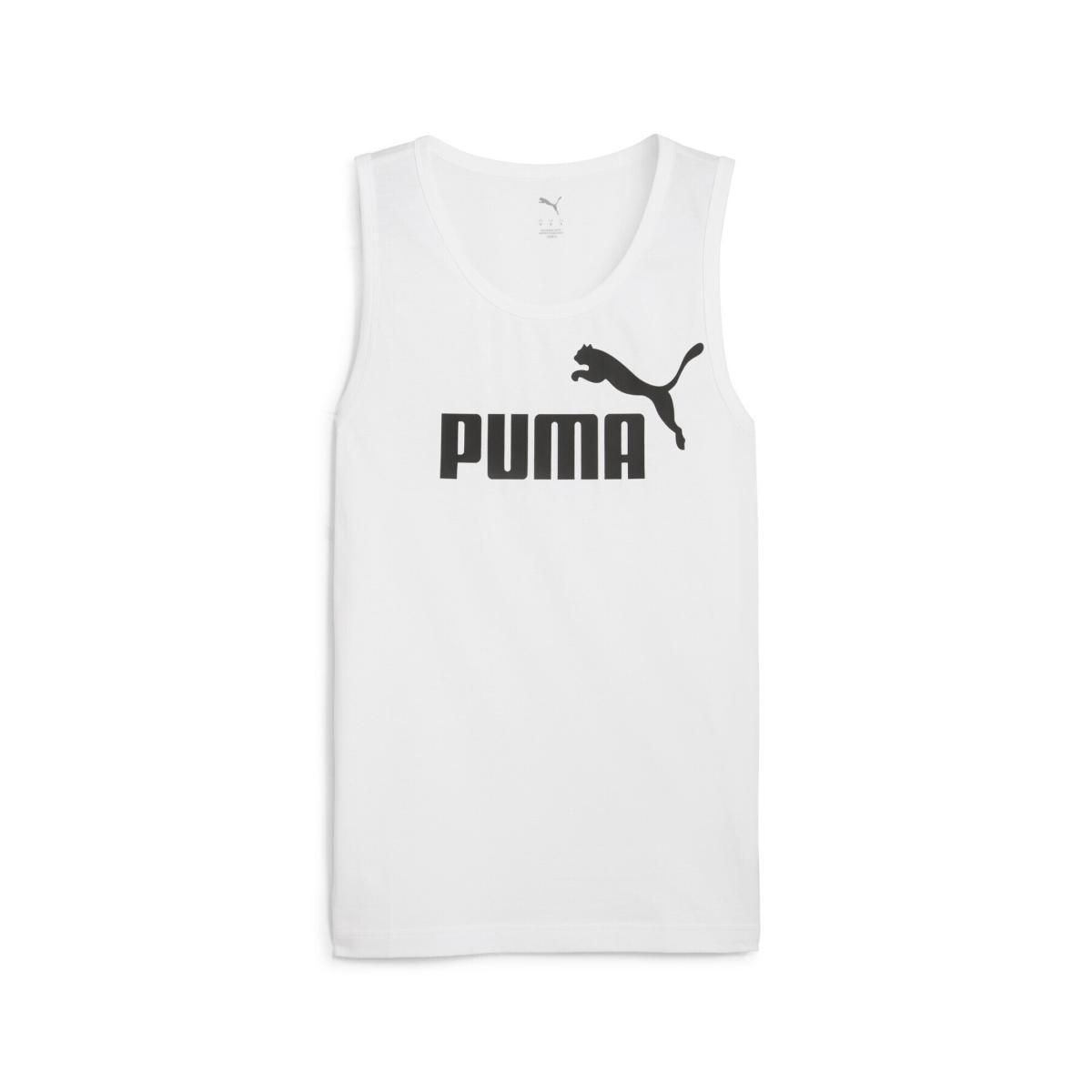 Puma Ess Logo Tank Shirt Uomo-Bianco