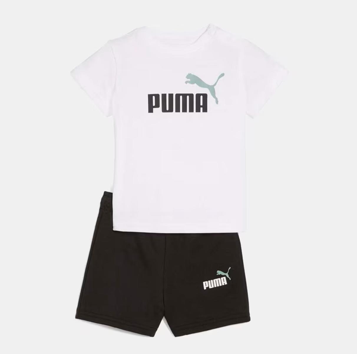 PUMA Ess Tee And Shorts Set Kids Tuta sportiva Unisex - Adulto (Pacco da 1)-Bianco