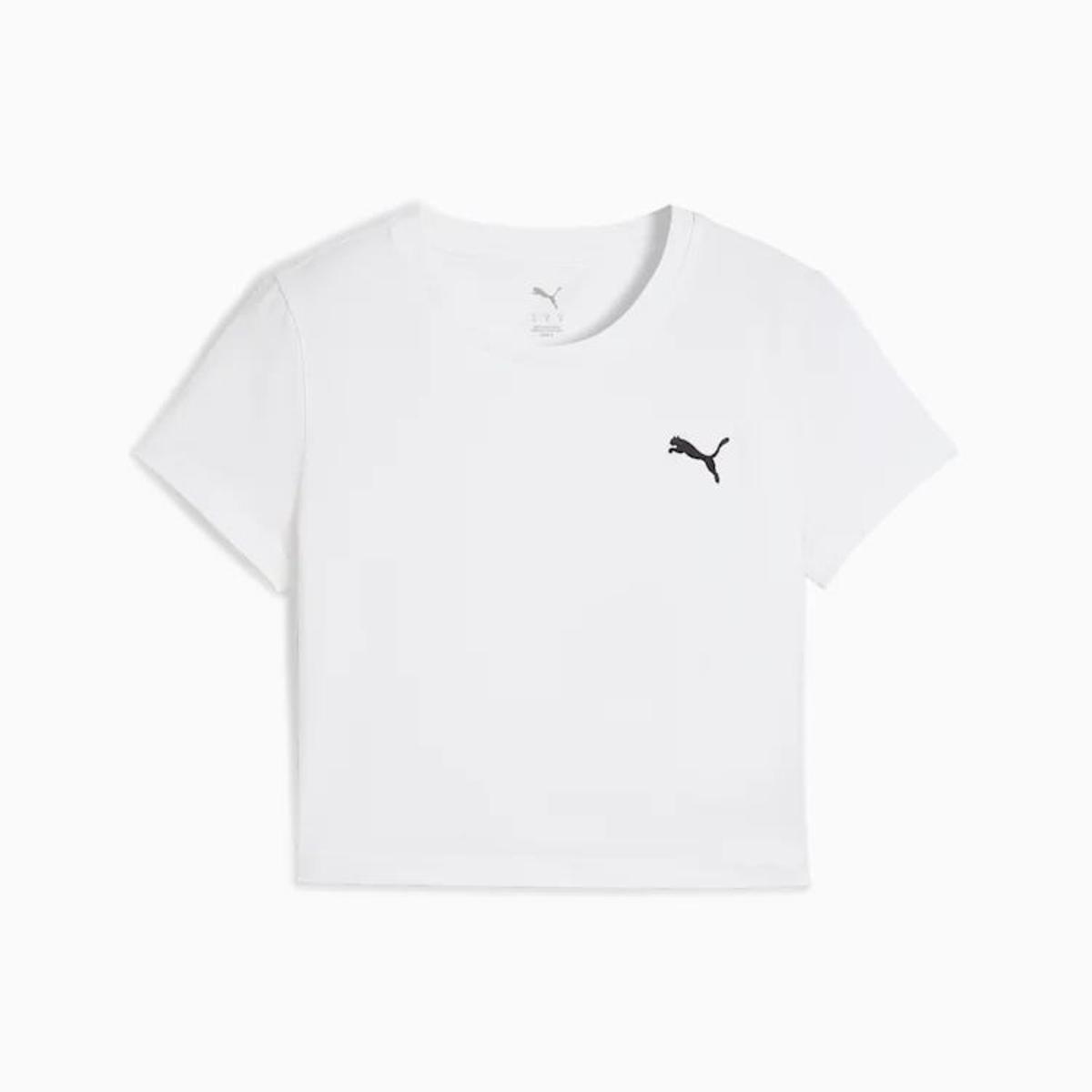 PUMA T-Shirt Wardrobe Ess da Donna-WHITE