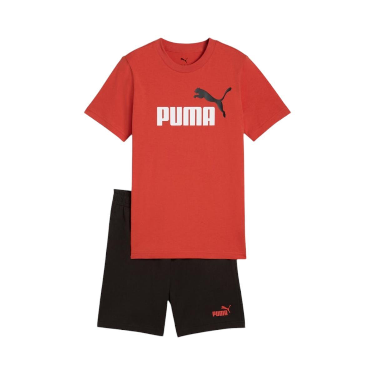 PUMA Ess Tee And Shorts Set Kids Tuta sportiva Unisex - Adulto (Pacco da 1)-Rosso