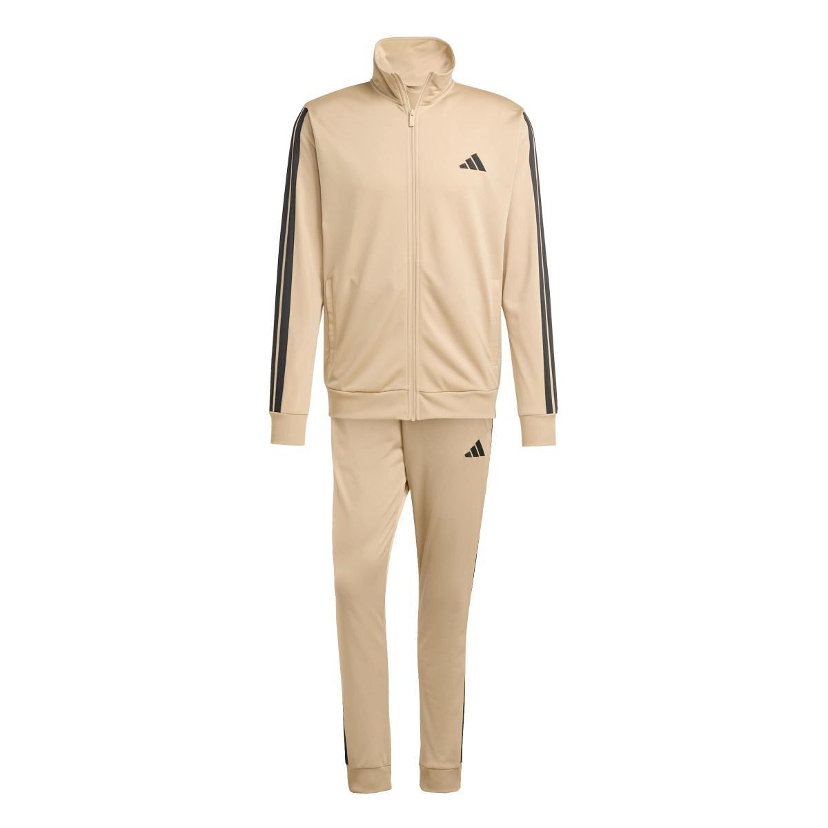 adidas Uomo SPORTSWEAR BASIC 3 STRIPES TRICOT TRACKSUIT-Beige