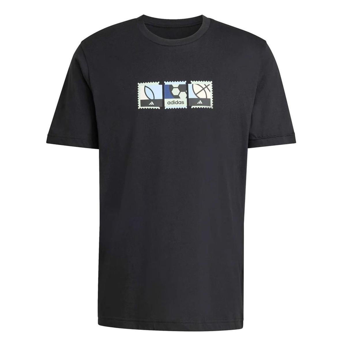 adidas Memories of Sport Stamps Graphic T-Shirt Maglietta Grafica (Manica Corta) Uomo (Pacco da 1)-Nero