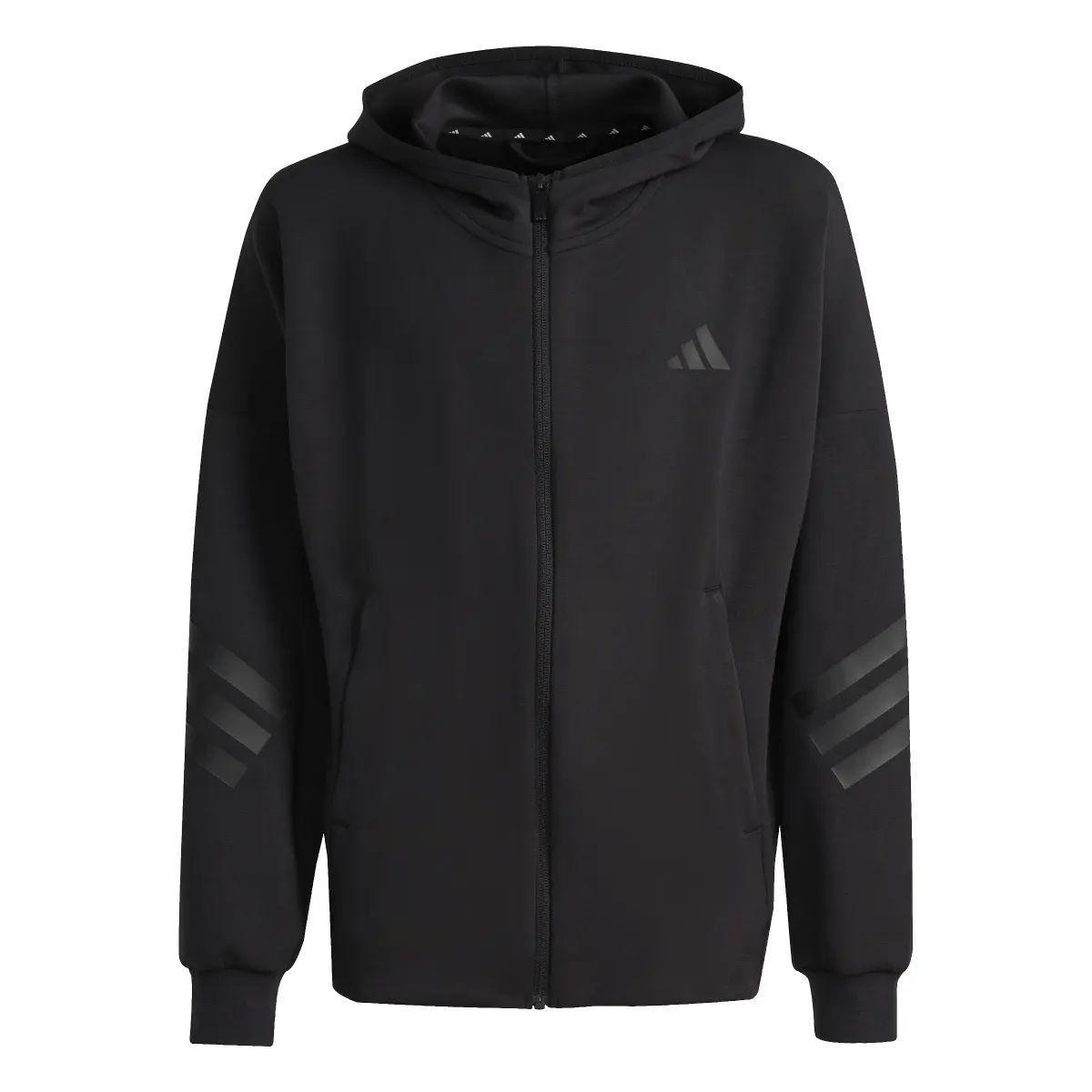 Adidas Future Icons 3 Stripes Full Zip Hoodie Felpa con Cappuccio Unisex - Bambini e Ragazzi (Pacco da 1)