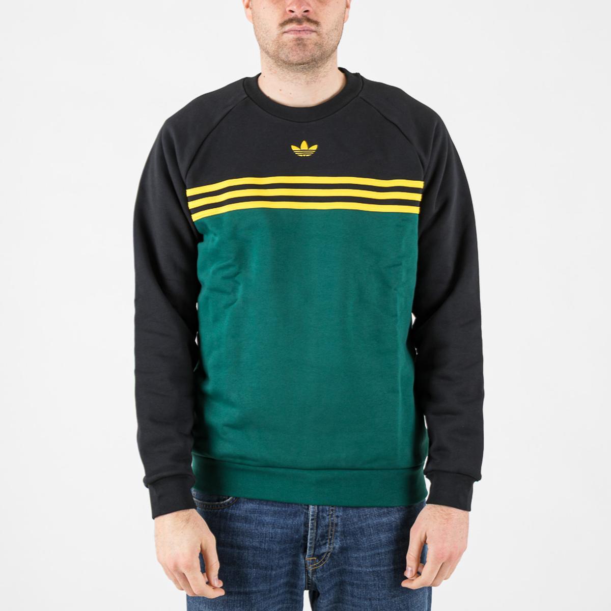 Felpe adidas Originals Chest Stripes Crewneck green & black