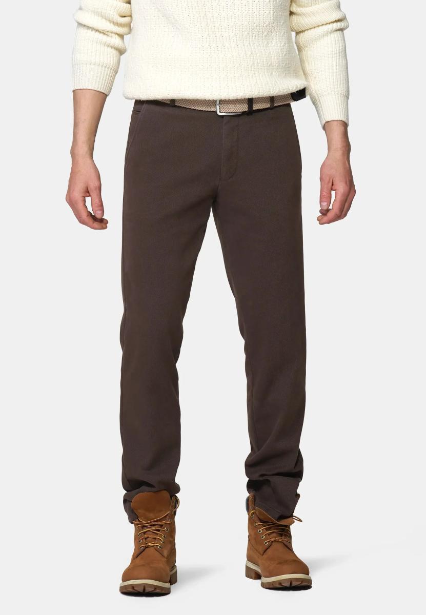 MEYER Pantaloni da Uomo Bonn 2-3615 Cosy - Twill-Marrone
