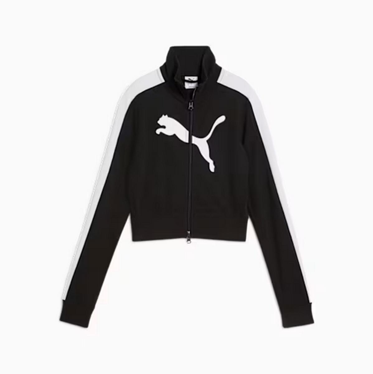 PUMA Archive Giacca Felpa Sportiva Cropped Future-NERO/BIANCO