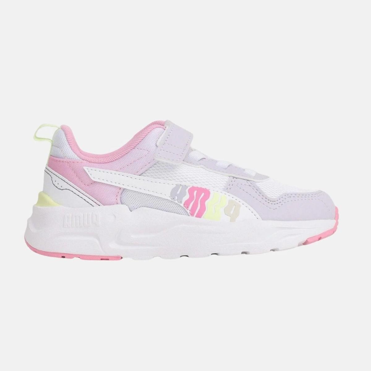 PUMA Trinity 2 Lt Come On AC+ PS, Scarpe da Ginnastica Unisex-Bambini e Ragazzi-BIANCO/ROSA