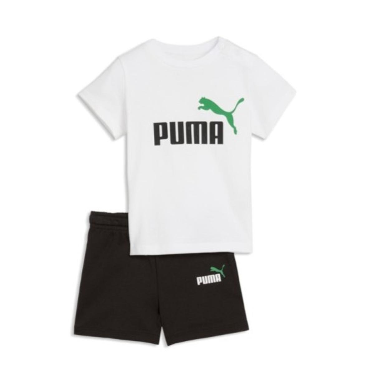PUMA Ess Tee And Shorts Set Kids Tuta sportiva Unisex - Adulto (Pacco da 1)-Bianco/Nero