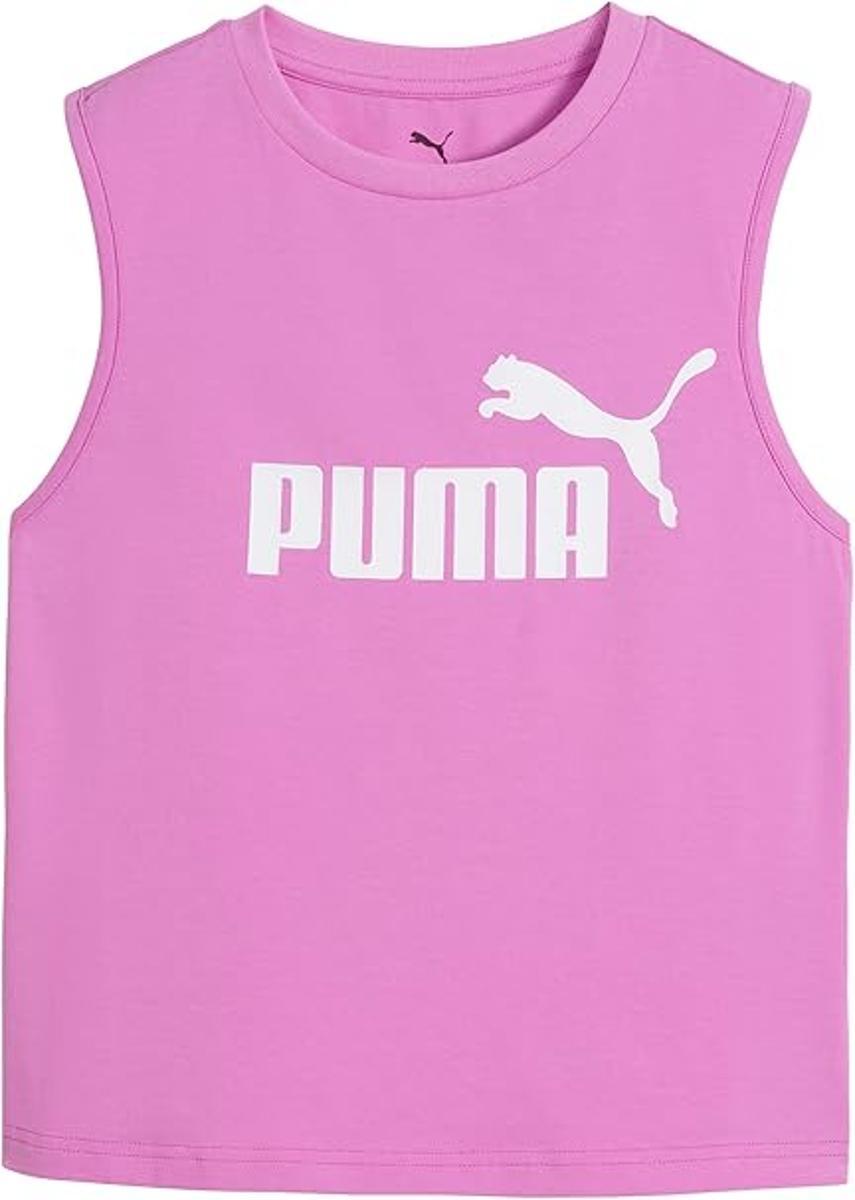 PUMA Tank Top Aderente con Logo Ess N. 1 da Donna-MAUVE
