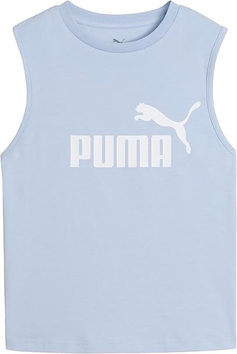 PUMA Tank Top Aderente con Logo Ess N. 1 da Donna-BLUE