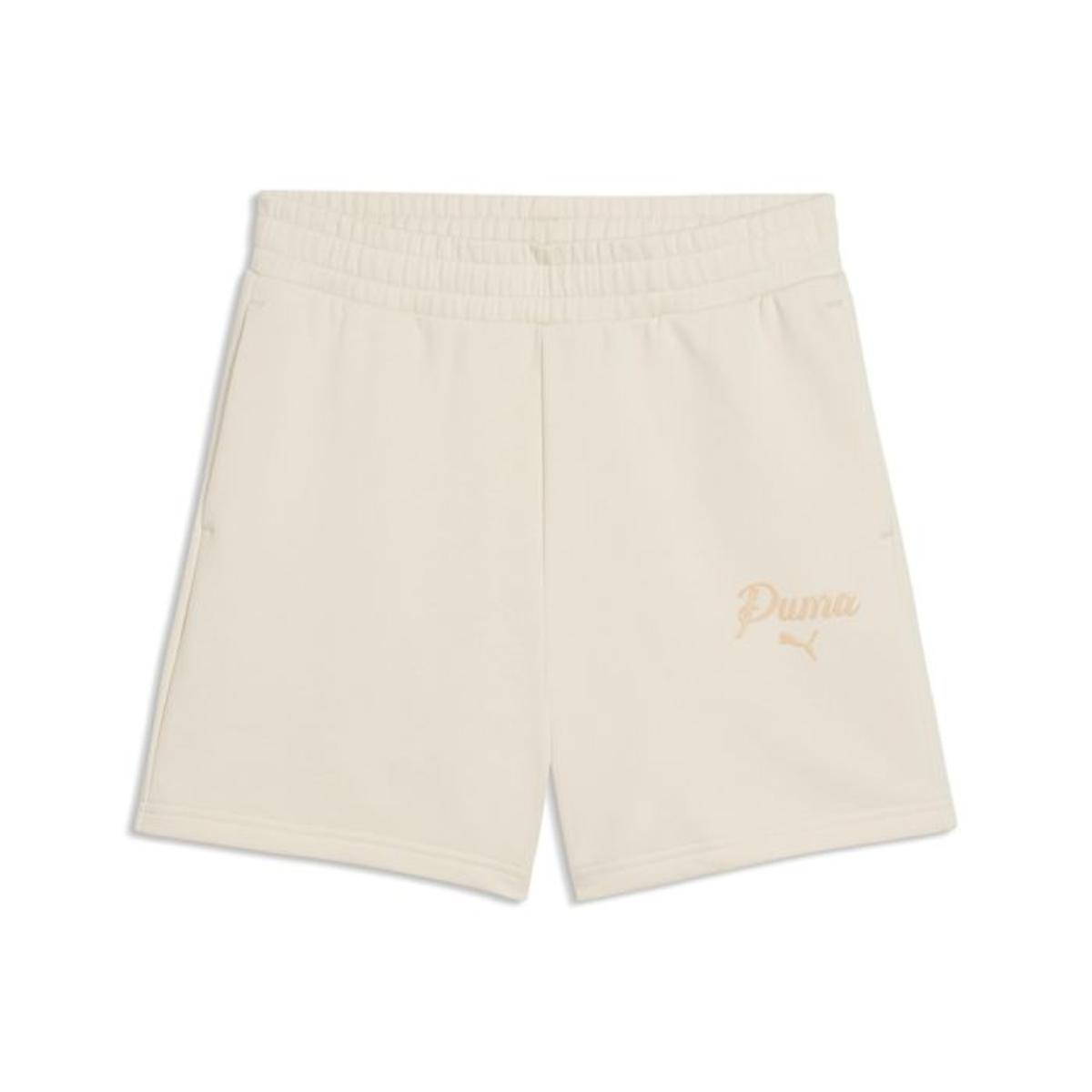 PUMA - Ess Script High-Waist Shorts 5", Pantaloncini in Maglia Donna