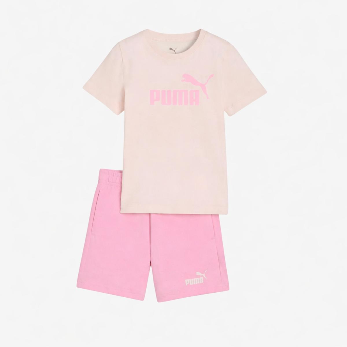 PUMA Ess No.1 Logo Tee And Shorts Set Ps Abiti lavorati a maglia Bambini e ragazzi (Pacco da 1)-Rosa