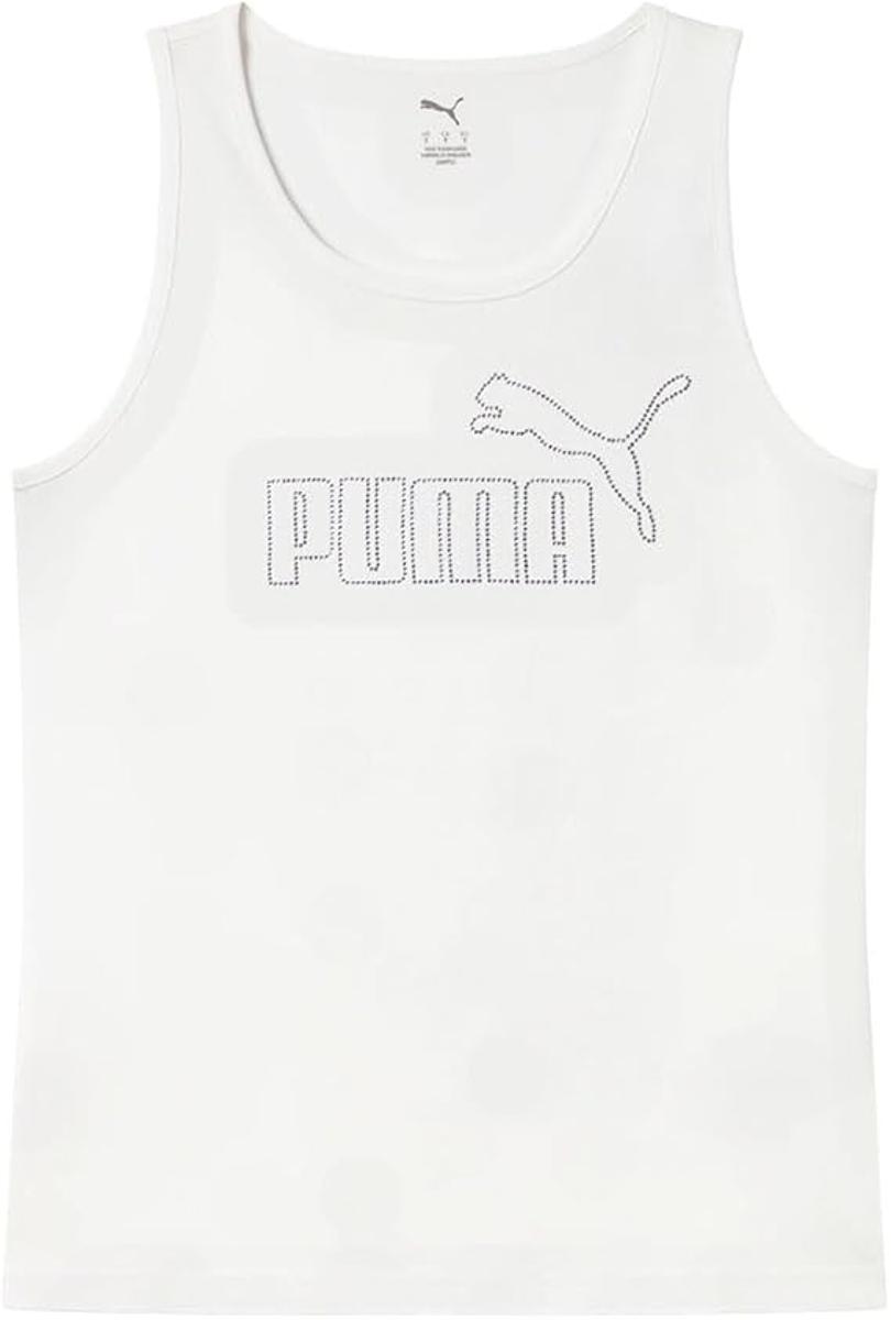 PUMA Canotta Ess Logo Tank Rhinestone Fucsia da Donna-WHITE