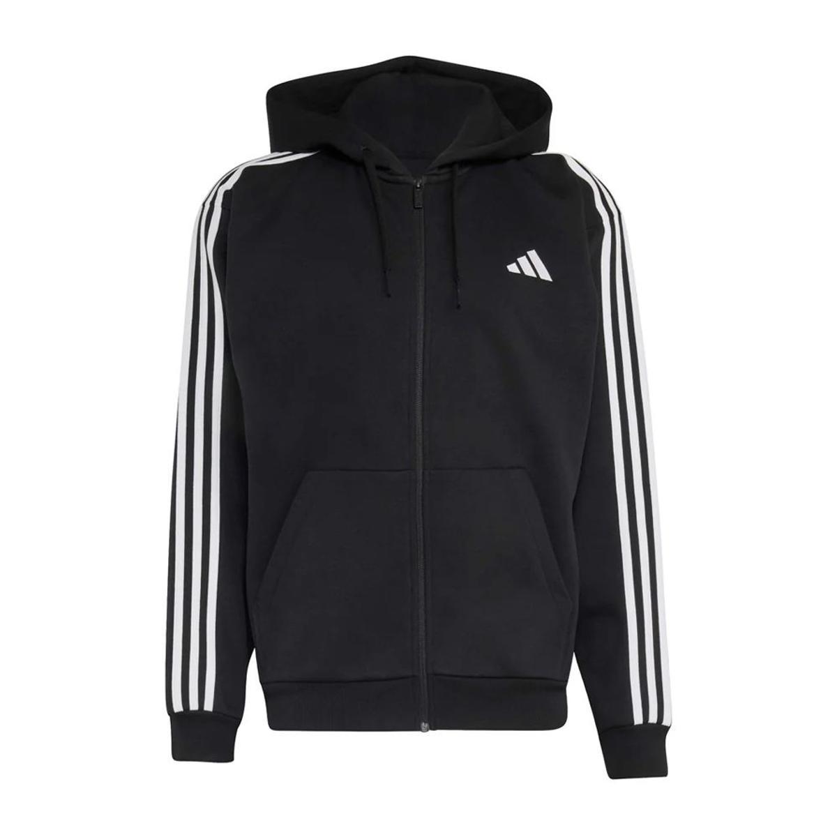 Adidas Essentials 3-Stripes Fleece Full-Zip Hoodie Felpa con Cappuccio Uomo (Pacco da 1)