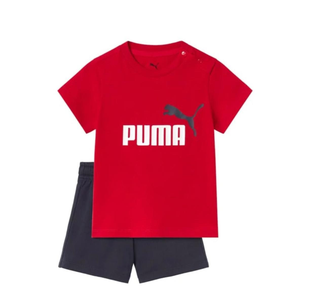 PUMA Ess Tee And Shorts Set Kids Tuta sportiva Unisex - Adulto (Pacco da 1)-rosso/nero