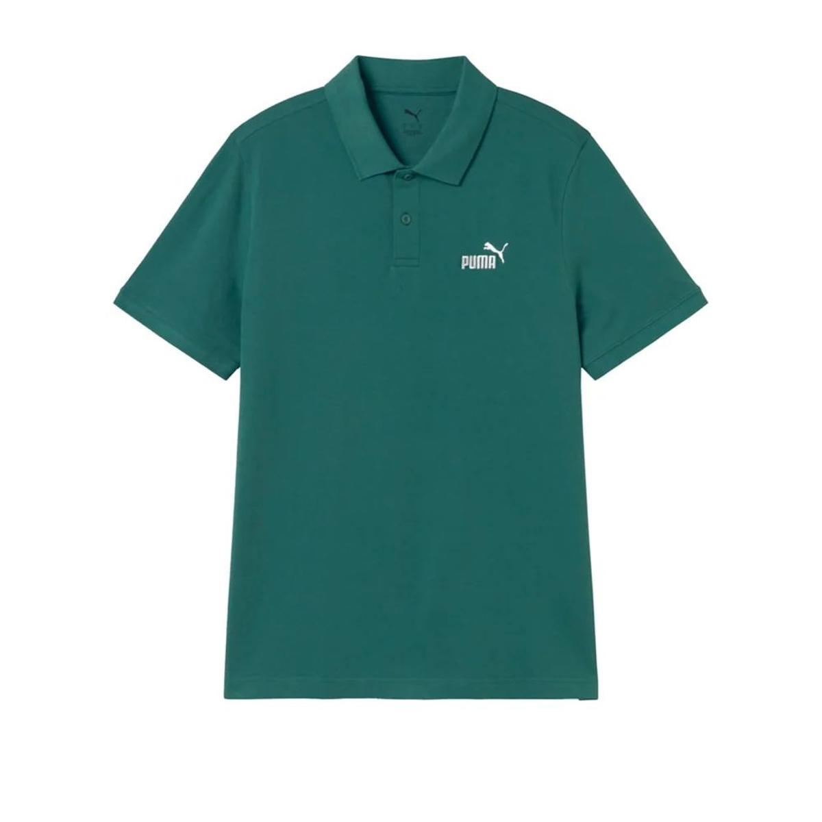PUMA Polo in piqué con Logo Essentials N. 1 da Uomo-Verde