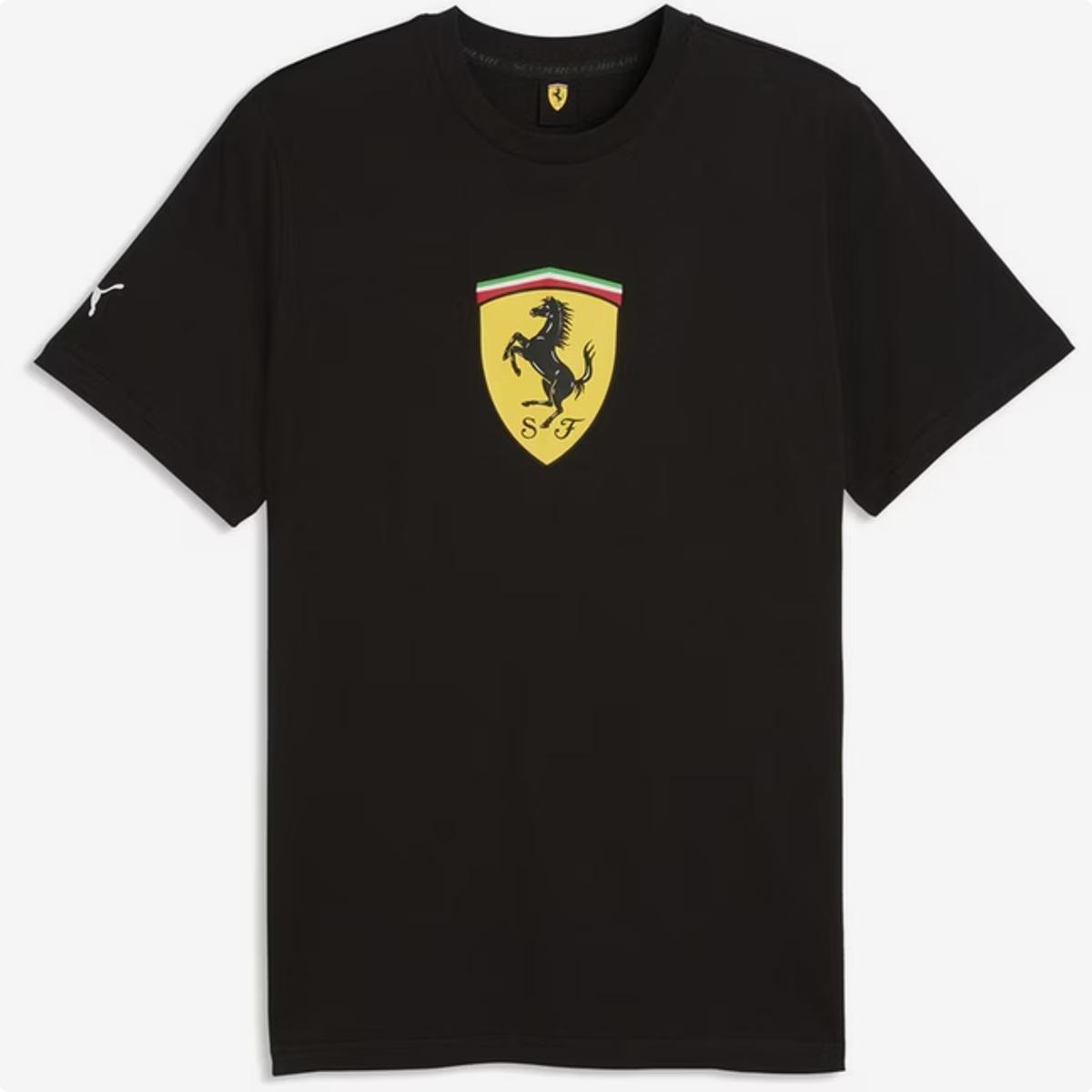 Puma Ferrari Colored Shield Tee Magliette Uomo (Pacco da 1)-Nero
