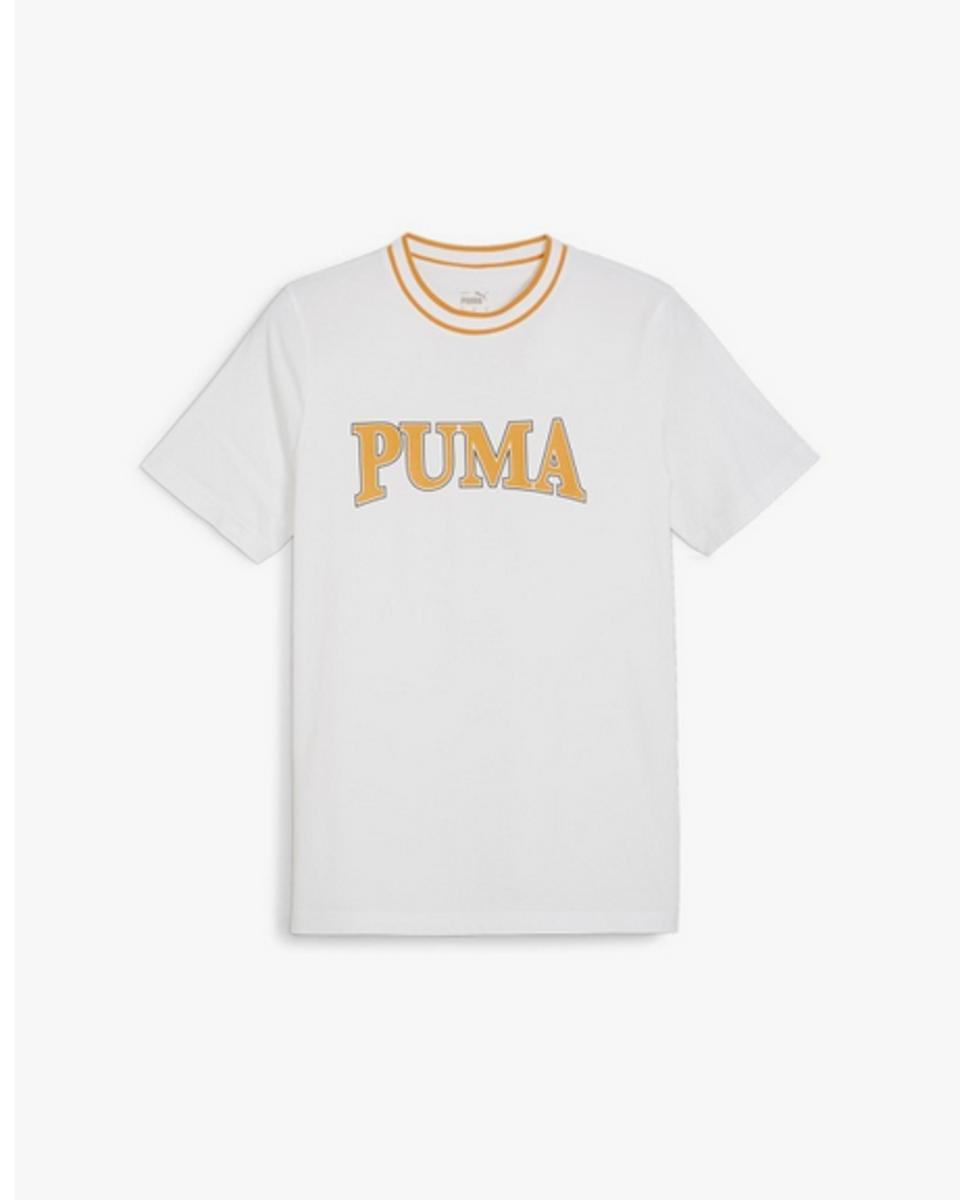 PUMA Maglietta Grafica Grande Squadra Maglietta Unisex - Adulto-BIANCO/ARANCIO